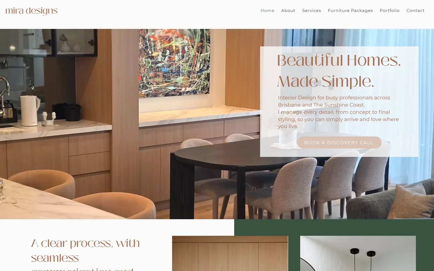 Mira Designs — interior design studio, home page