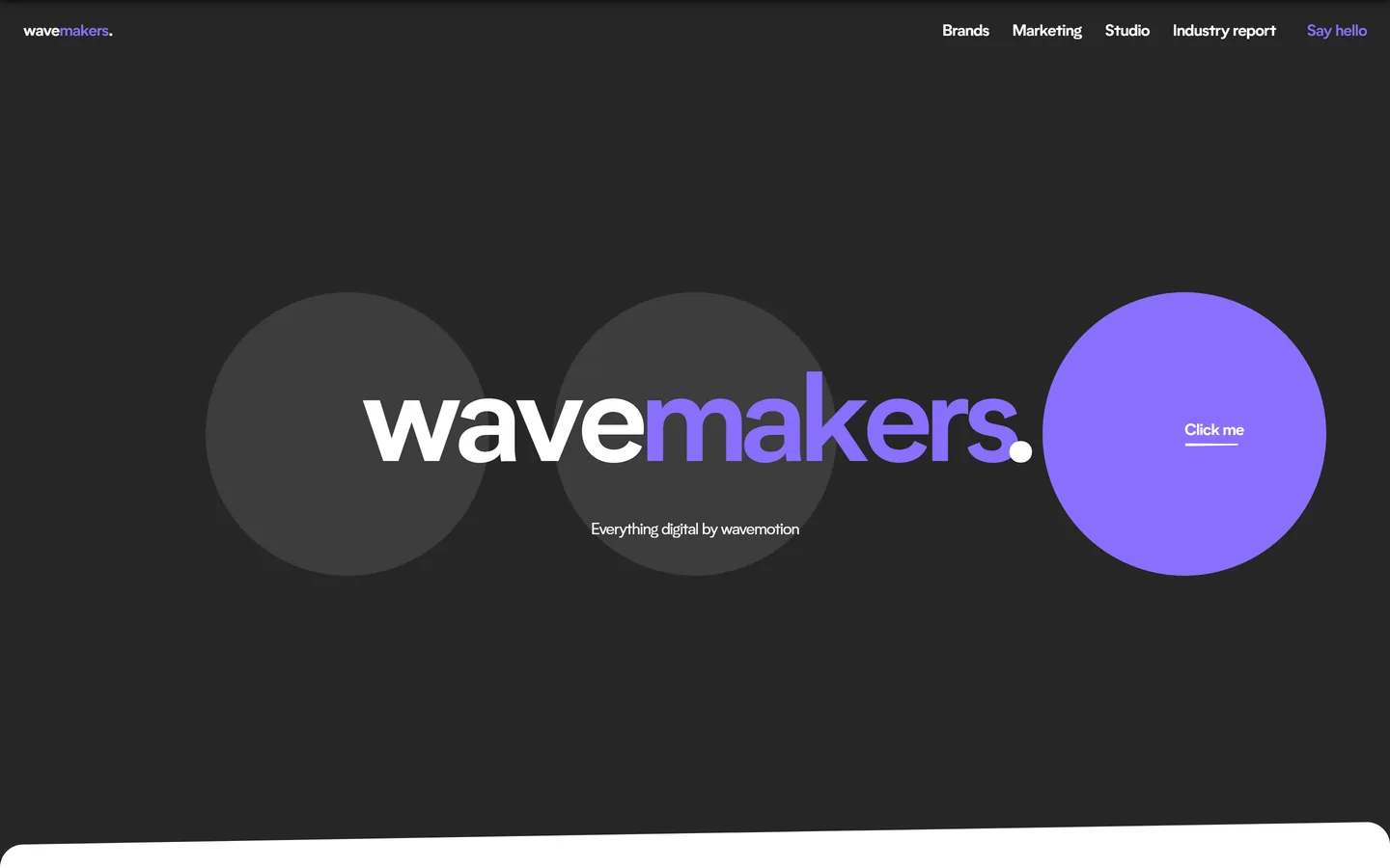 Wavemakers — WebGL studio, home page